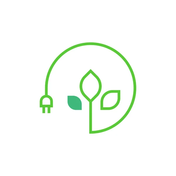 Projeto Logotipo Vetor Energia Verde — Vetor de Stock