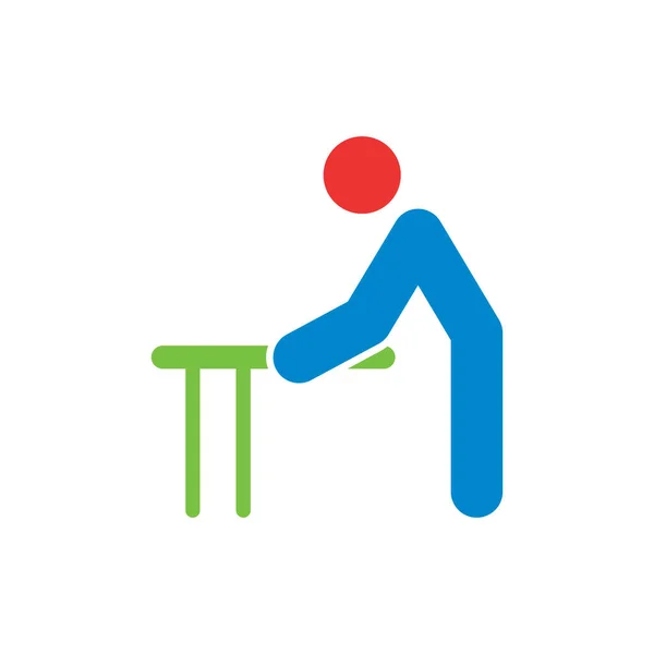 Fisioterapia Vetor Ícone Logotipo Design — Vetor de Stock