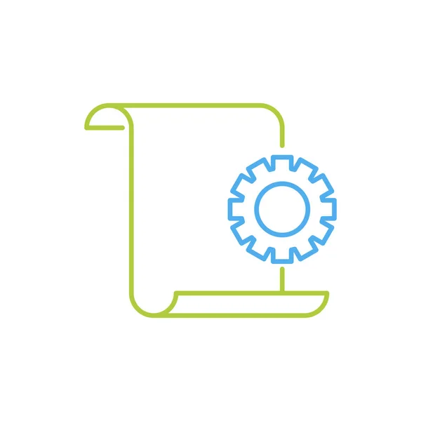 Teknisk Dokumentation Vektor Ikon Logotyp Design — Stock vektor