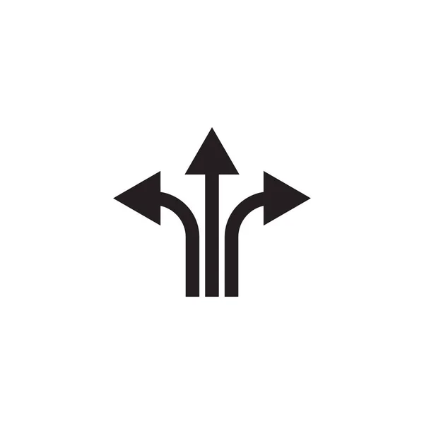 Design Logotipo Ícone Vetor Direção Três Vias —  Vetores de Stock