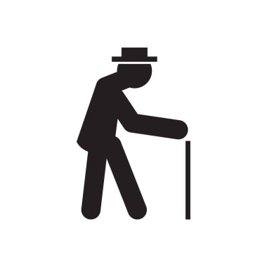 yaşlı adam vektör logo tasarımı