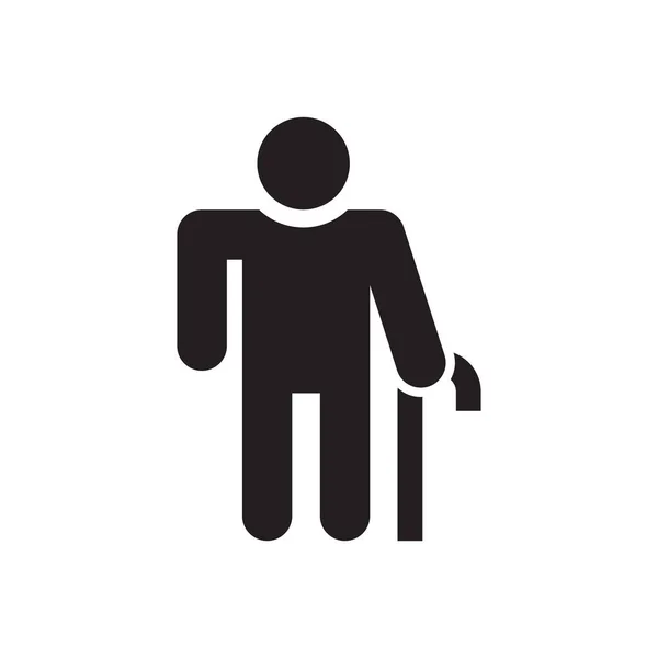 Vieil Homme Vecteur Icône Logo Design — Image vectorielle
