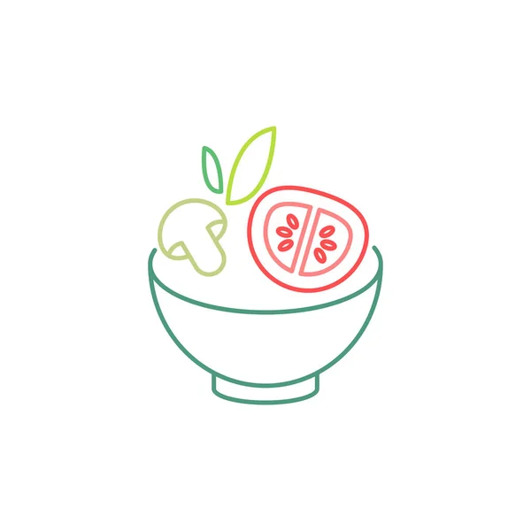 Salade Bol Vecteur Icône Logo Design — Image vectorielle