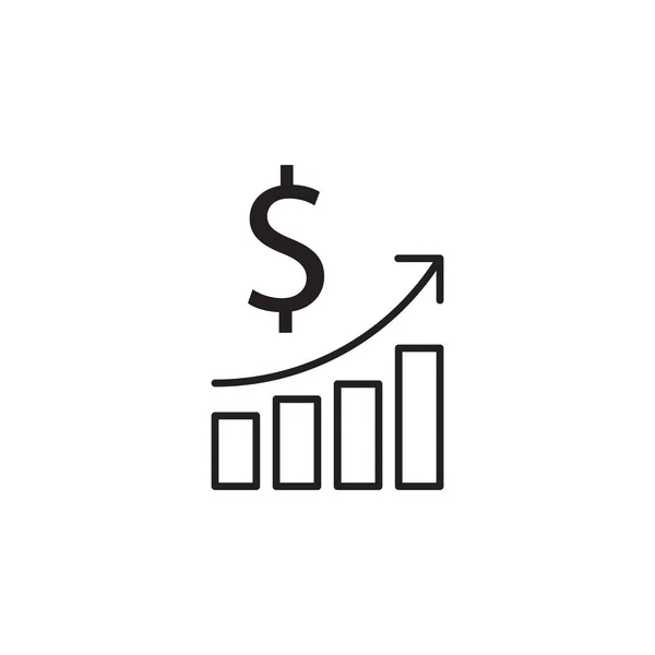 Financiële Groei Vector Pictogram Logo Ontwerp — Stockvector