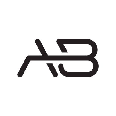 ab ilk harf vektör logo simgesi