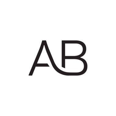 ab ilk harf vektör logo simgesi