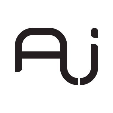 aj ilk harf vektör logo simgesi