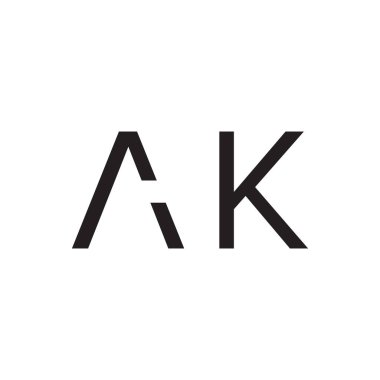 ak ilk harf vektör logo simgesi
