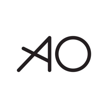 ao ilk harf vektör logo simgesi