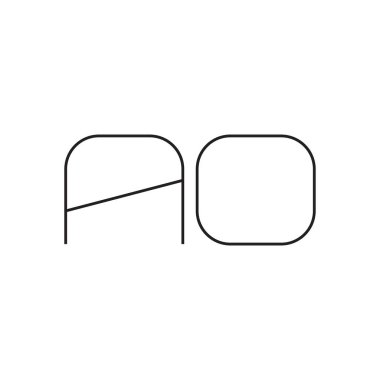 ao ilk harf vektör logo simgesi