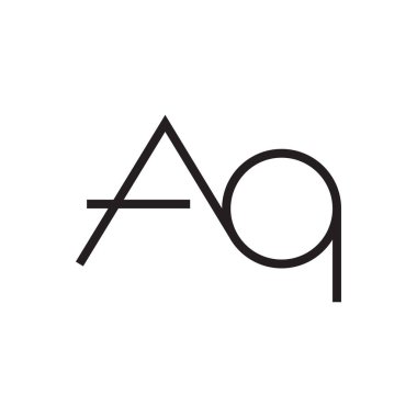 aq ilk harf vektör logo simgesi