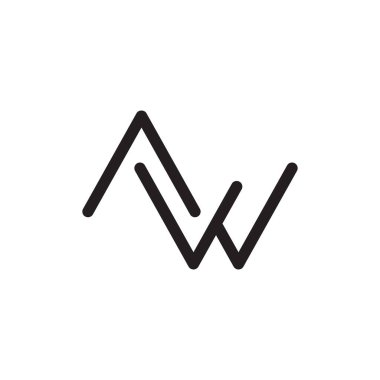 aw ilk harf vektör logo simgesi