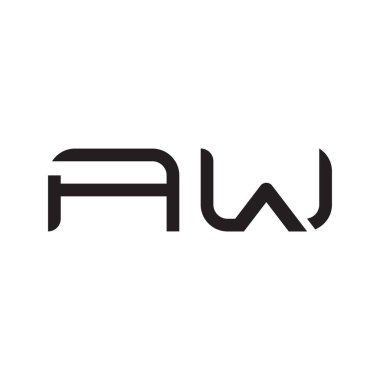 aw ilk harf vektör logo simgesi