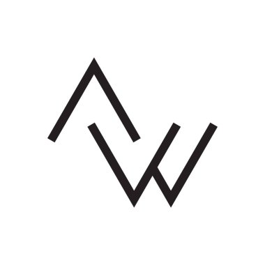 aw ilk harf vektör logo simgesi