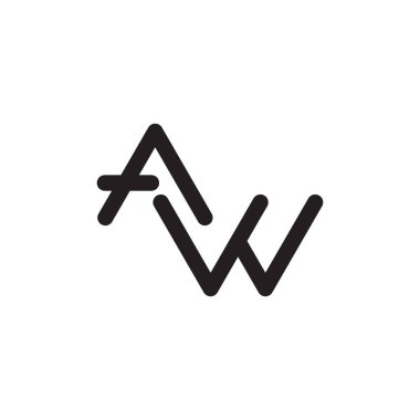 aw ilk harf vektör logo simgesi