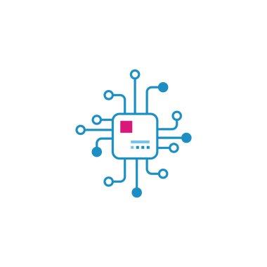 işlemci vektör logo tasarım şablonu