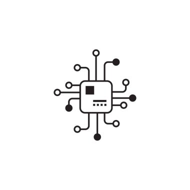 işlemci vektör logo tasarım şablonu