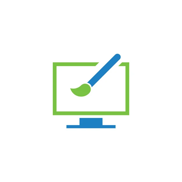 Desarrollo Web Vector Logotipo Diseño Plantilla — Vector de stock
