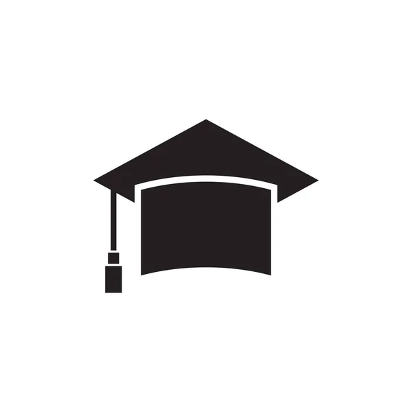 Sombrero Graduación Vector Icono Plantilla Diseño — Vector de stock