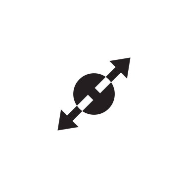 Çok yönlü ok vektör logo tasarım şablonu