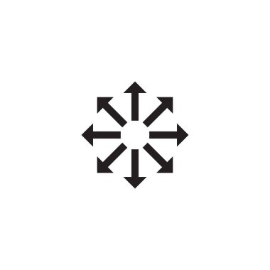 Çok yönlü ok vektör logo tasarım şablonu