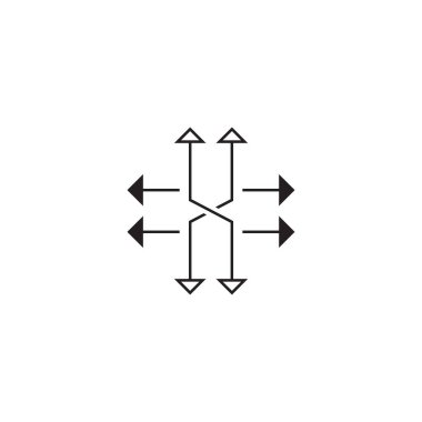 Çok yönlü ok vektör logo tasarım şablonu