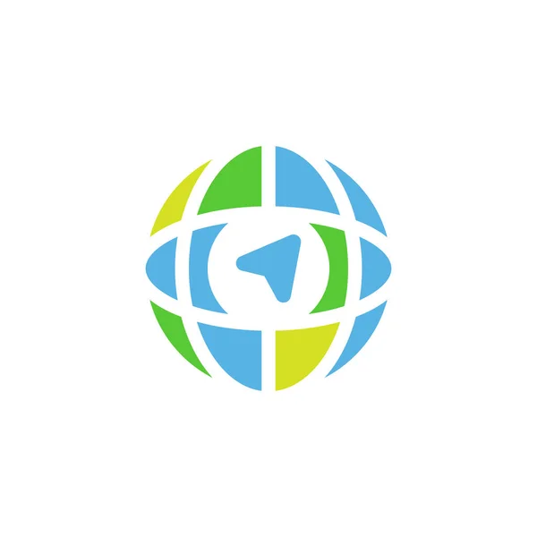 Global Navigation Vector Logo Design Template — Stock Vector
