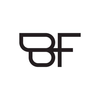 bf ilk harf vektör logo simgesi