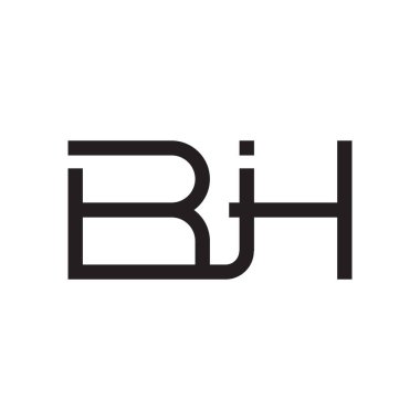 bh ilk harf vektör logo simgesi
