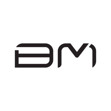 bm ilk harf vektör logo simgesi