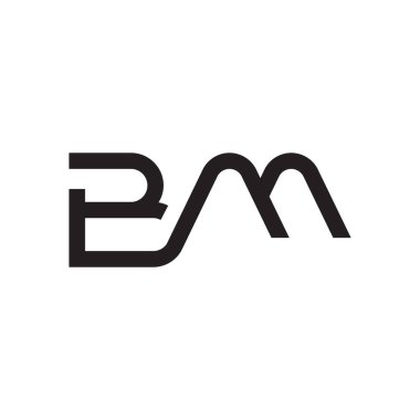 bm ilk harf vektör logo simgesi
