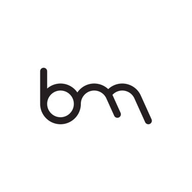 bm ilk harf vektör logo simgesi