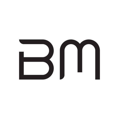 bm ilk harf vektör logo simgesi