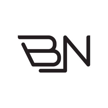 bn ilk harf vektör logosu simgesi