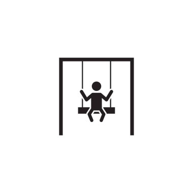 Çocuklar vektör simgesi tasarım şablonu oynuyorlar