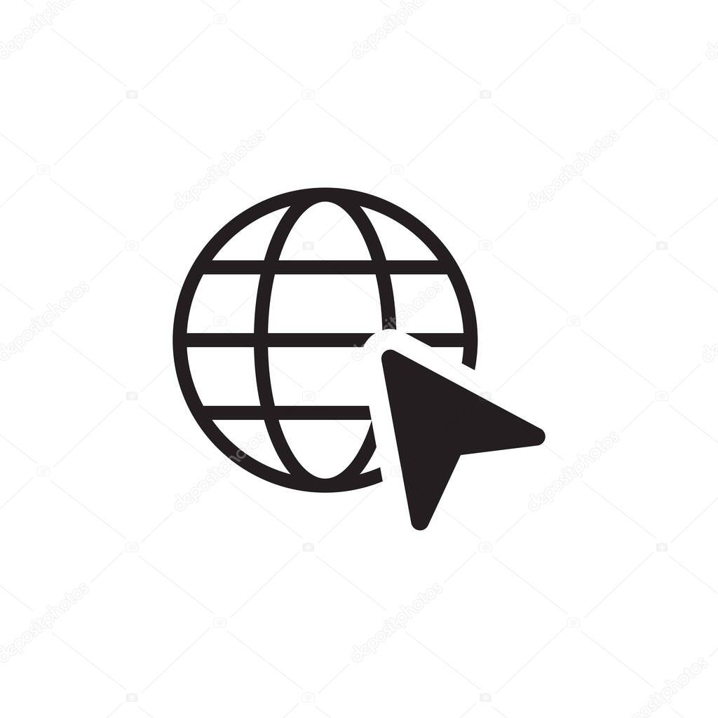 globe and cursor vector logo design template