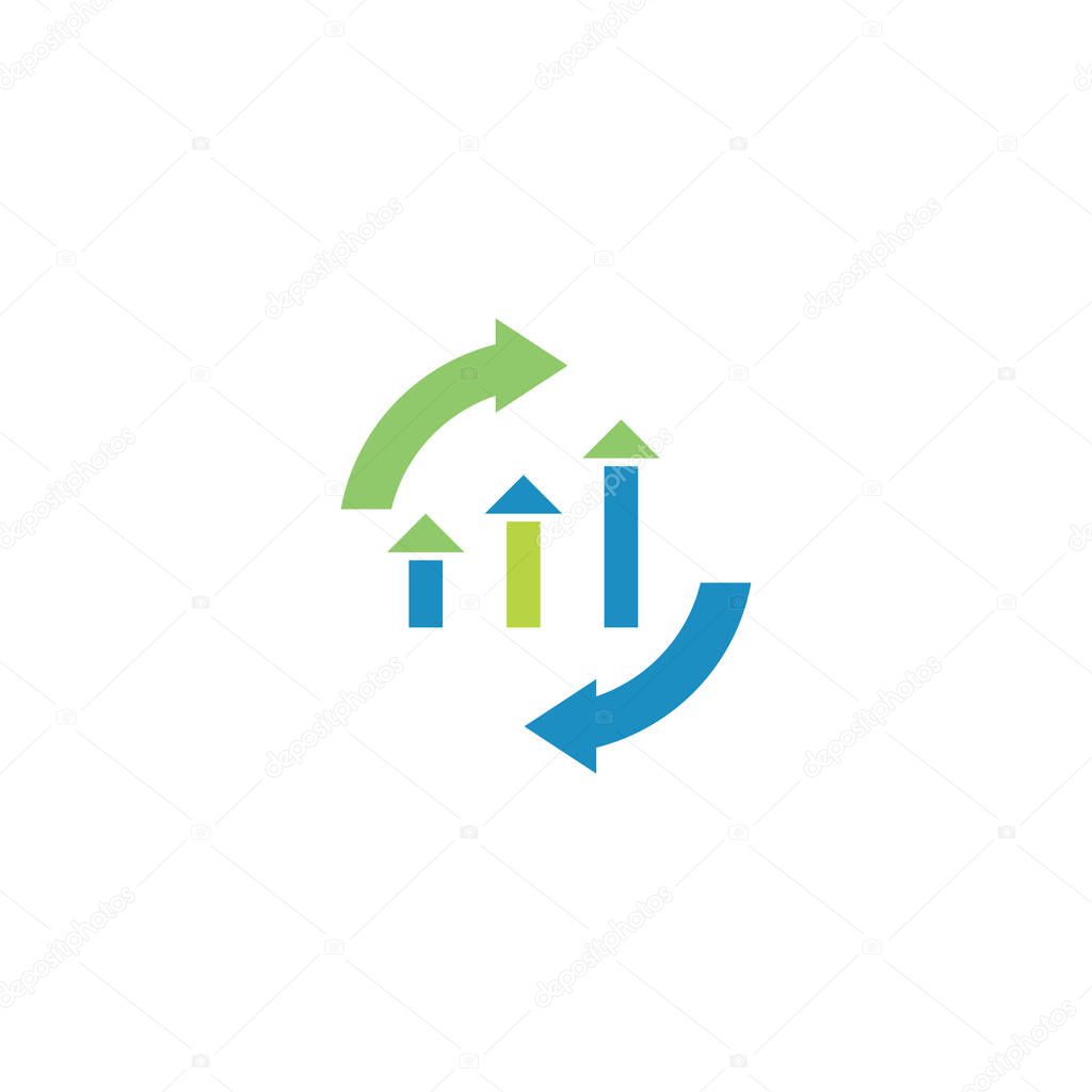 continuous growth vector icon design template