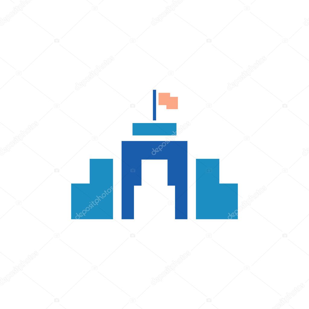 city hall vector icon design template