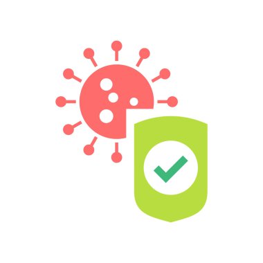 Virüs vektör simgesi tasarım şablonunu korur