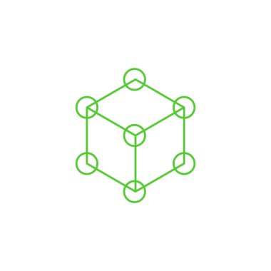 bağlı küp vektör simgesi tasarım şablonu