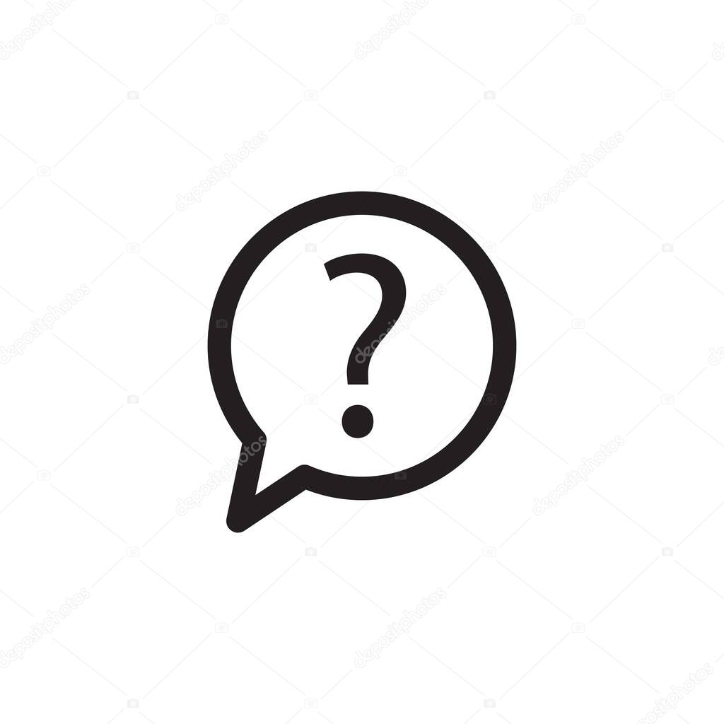 question bubble vector icon design template