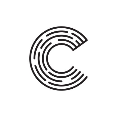 c ilk harf vektör logo simgesi