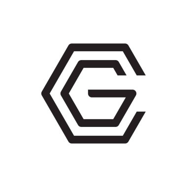 cg ilk harf vektör logosu simgesi