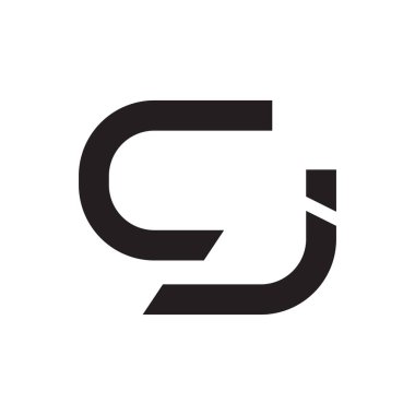 cj ilk harf vektör logo simgesi