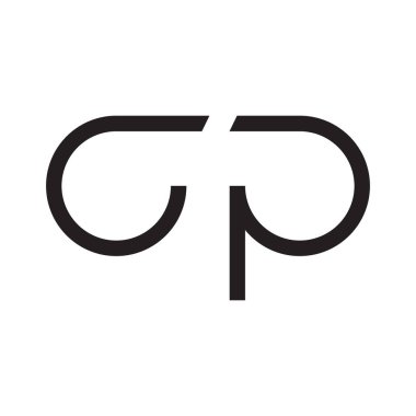 cp ilk harf vektör logosu simgesi