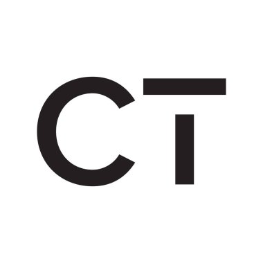 ct ilk harf vektör logo simgesi