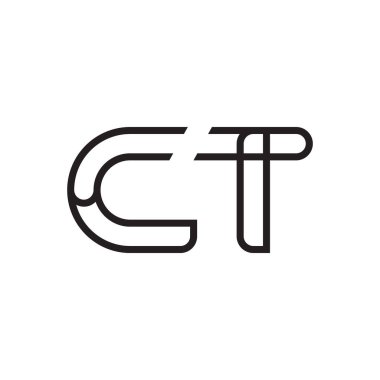 ct ilk harf vektör logo simgesi
