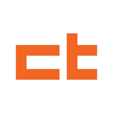 ct ilk harf vektör logo simgesi