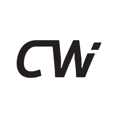 cw ilk harf vektör logo simgesi
