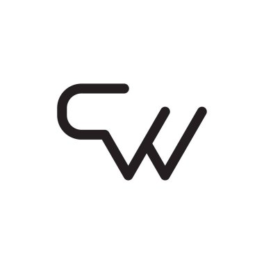 cw ilk harf vektör logo simgesi